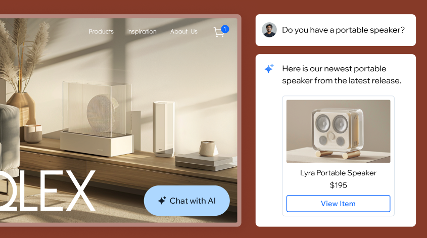 A marketing screenshot of a Wix Smart Chat conversation.