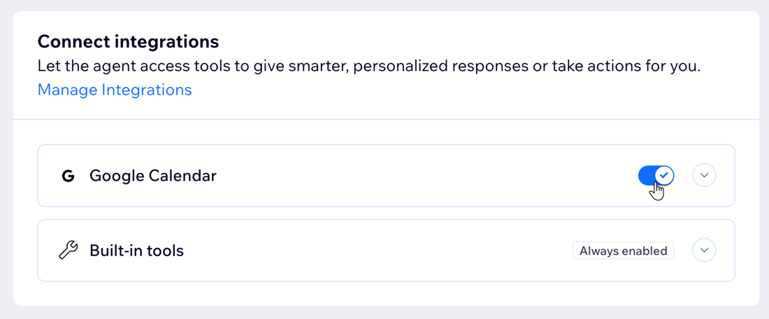 A screenshot of the connect integrations section when creating a task.