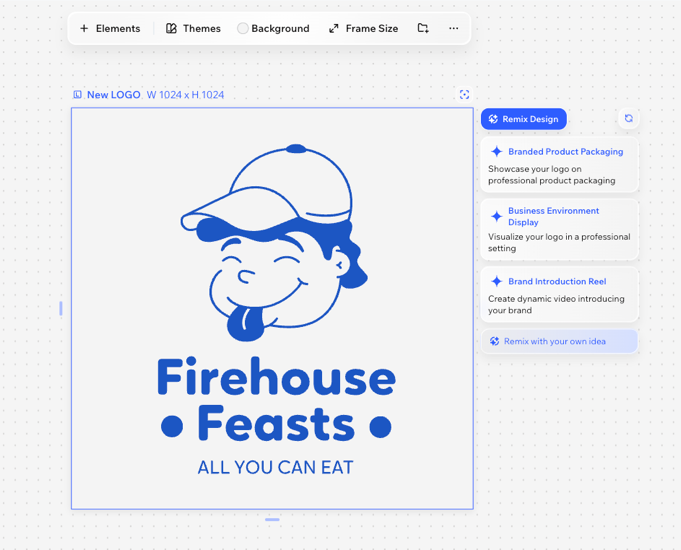 A screenshot of the Remix Design button options.