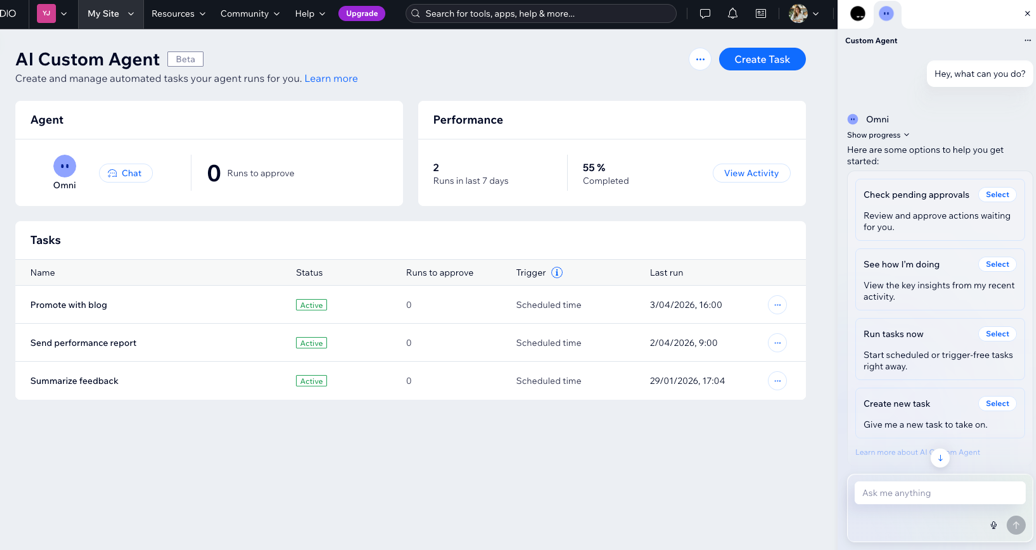 A screenshot of a chat with Omni in the dashboard.