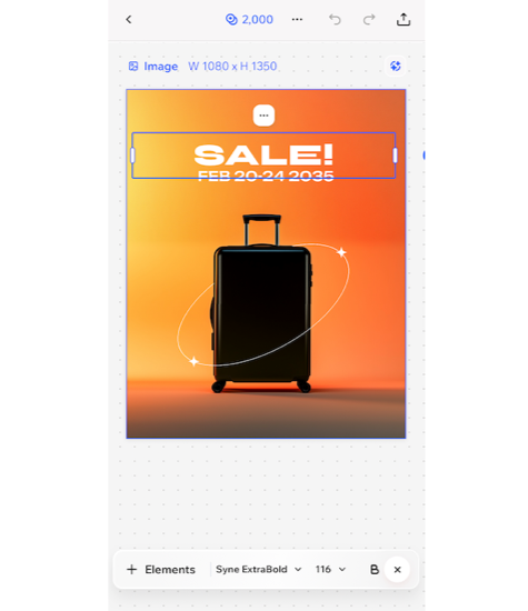 A screenshot of a design in the Wixel app.