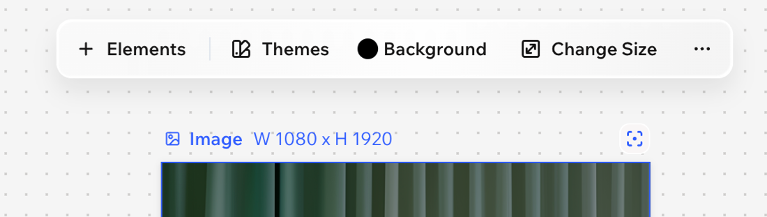 A screenshot of the action bar in Wixel.