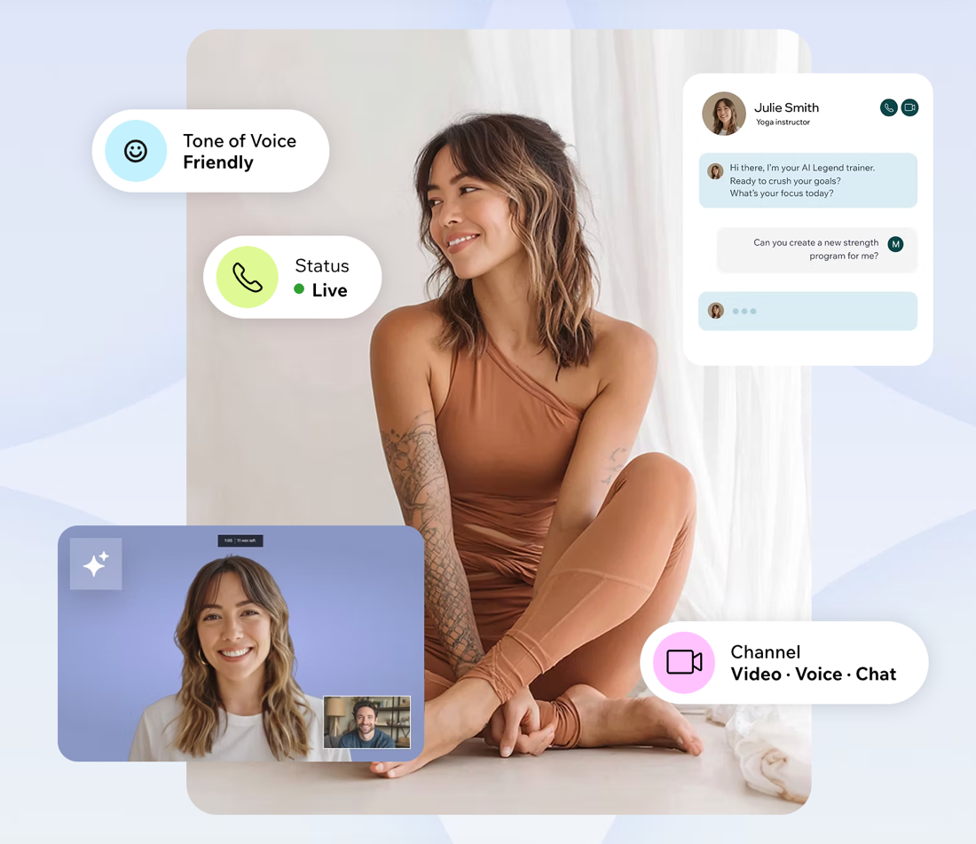 A marketing screenshot of Wix Legends.