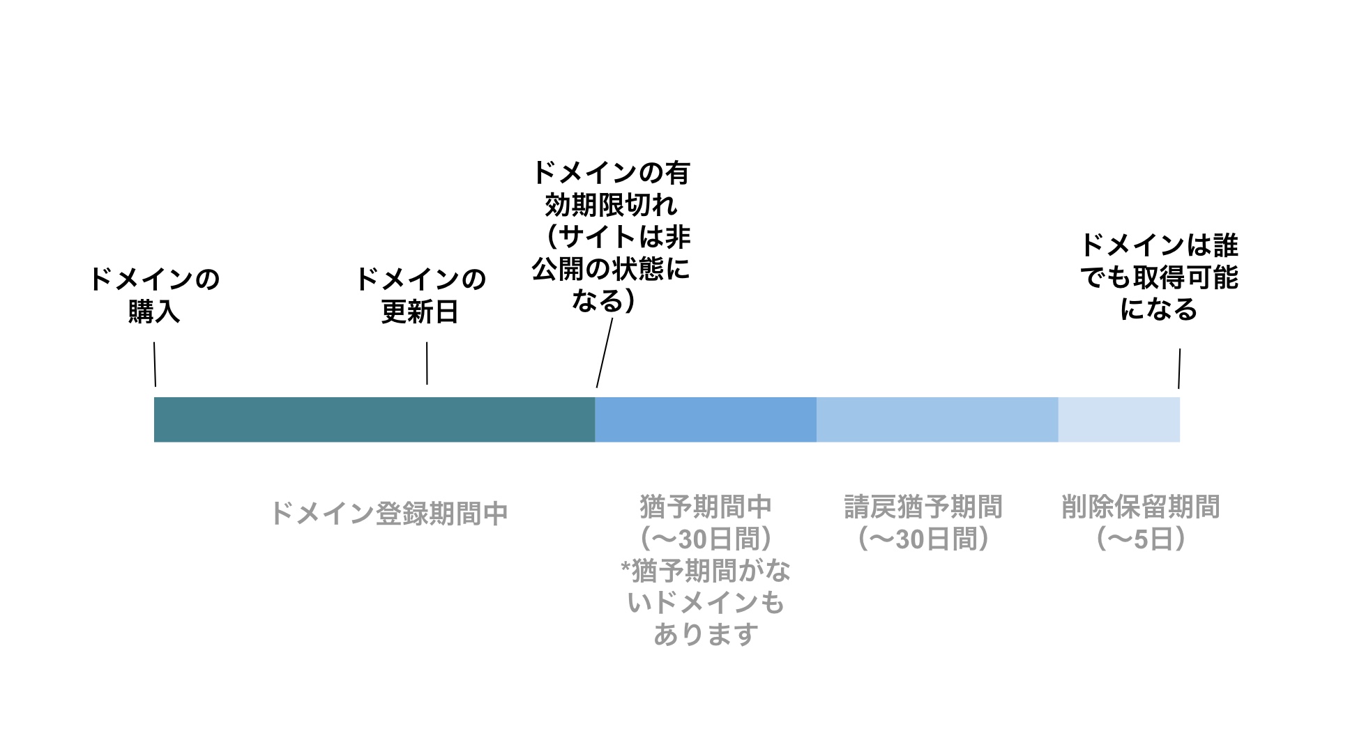 ドメインサイクルのタイムラインの画像。