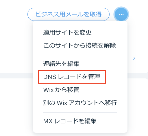 「DNS レコードを管理」