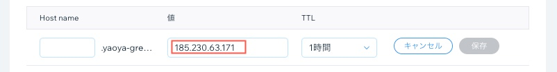 A screenshot showing the Host name field when adding DNS records in a Wix account.