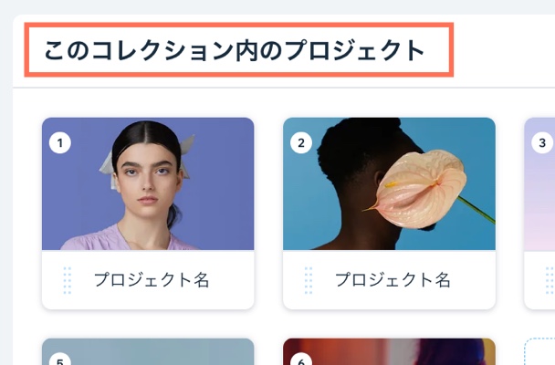 「このコレクション内のプロジェクト」