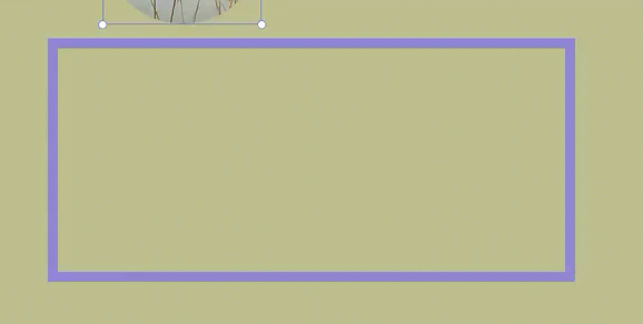 Wix エディタで画像がコンテナボックスに追加されている様子を示した GIF。