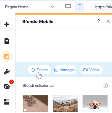 Editor Wix: modificare lo sfondo della pagina sul tuo sito mobile, Centro  di Apprendimento