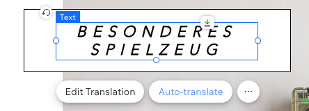 A screenshot from the Wix editor when resizing a text box with translated content