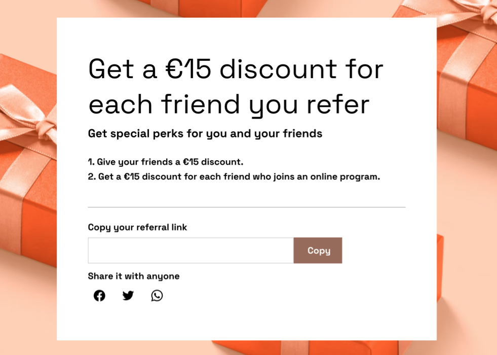 A screenshot of the Wix Referral Program email coupon
