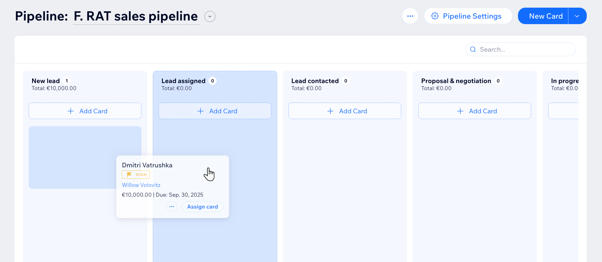 A screenshot of Wix Pipelines in a site dashboard