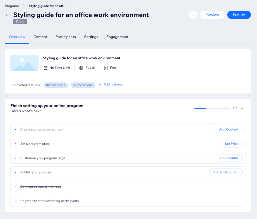 Program ayarlarının ekran görüntüsü