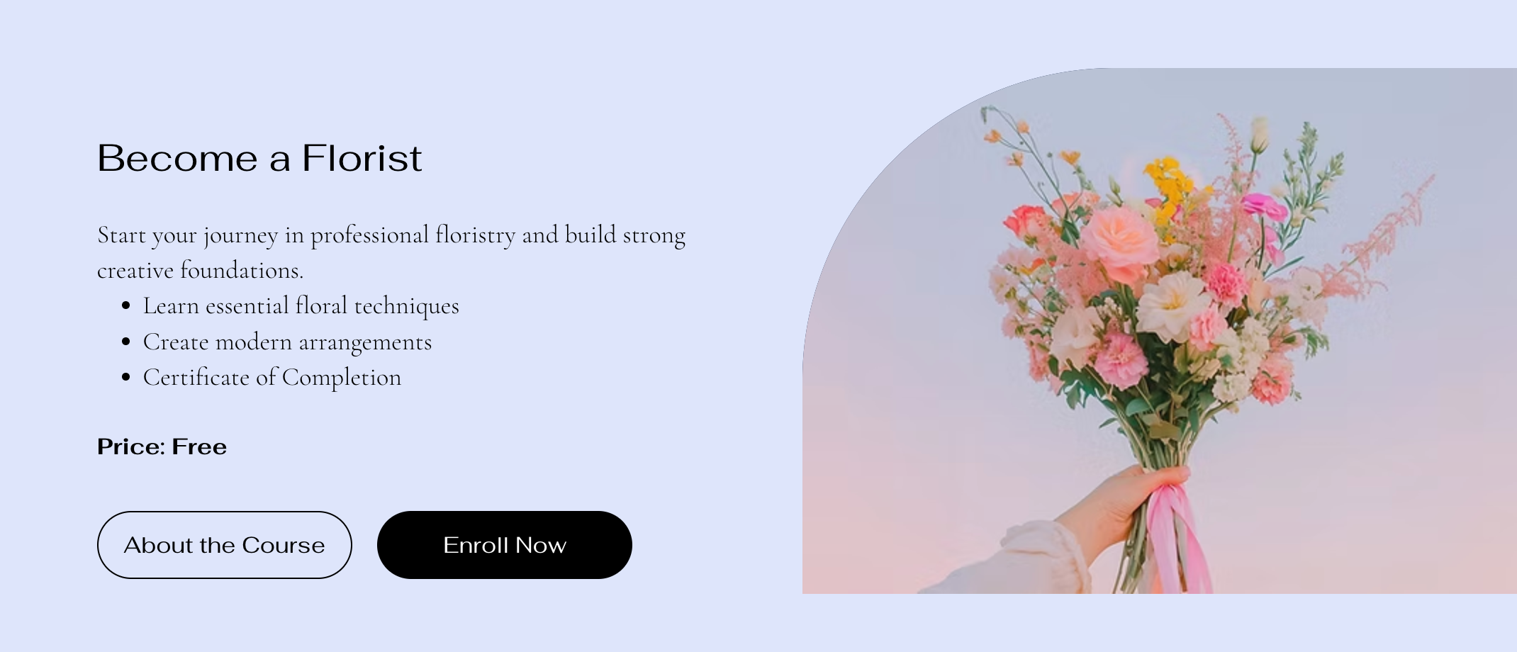 A custom landing page for online programs in a Wix site