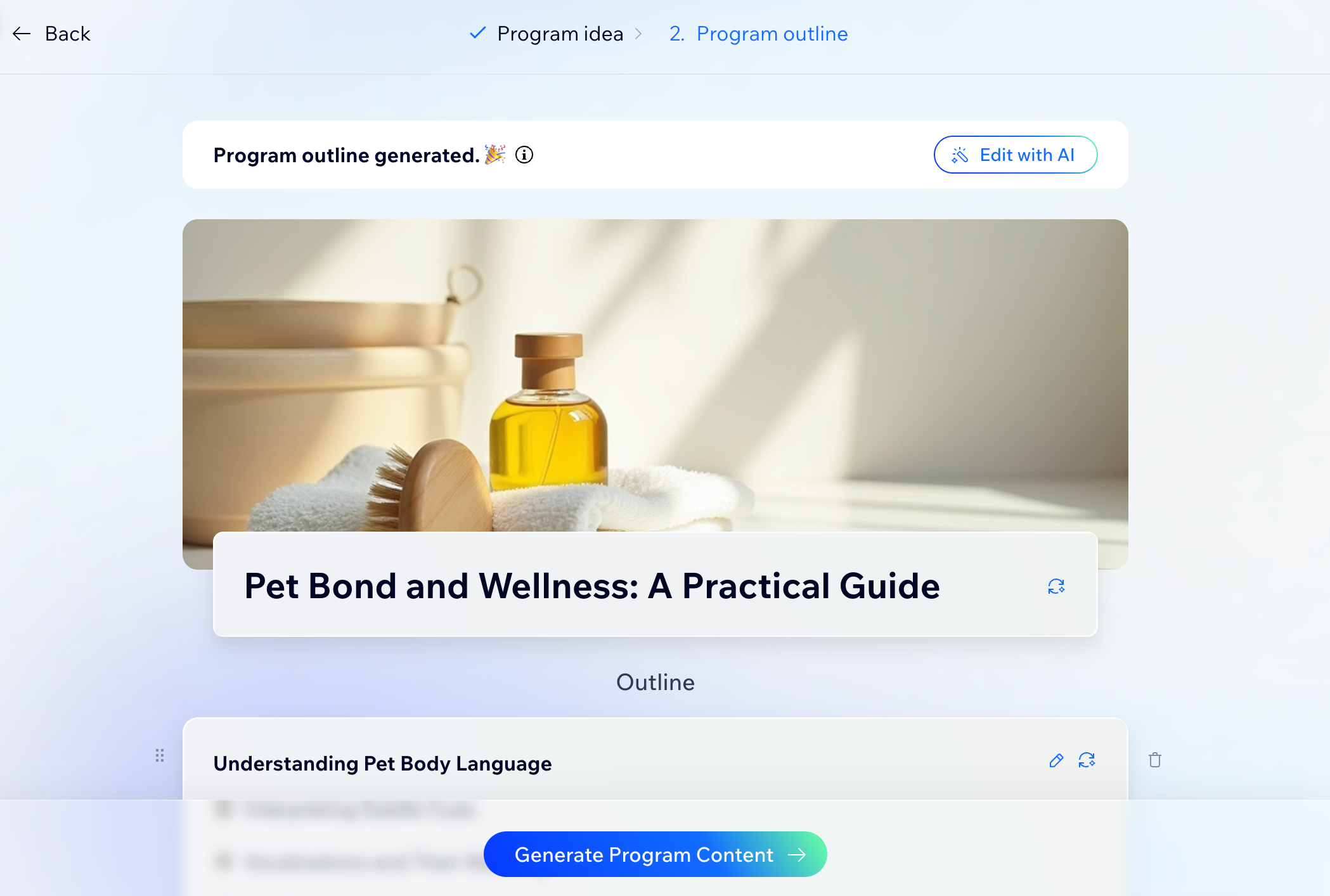 A screenshot of the Online Programs dashboard