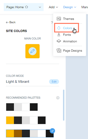 Wix Editor: Customizing Your Color Theme, Help Center