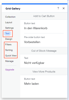 Screenshot of Product Gallery panel in the Editor with translatable option highlighted.