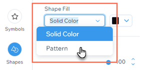 A screenshot highlighting the Shape Fill drop-down menu options.