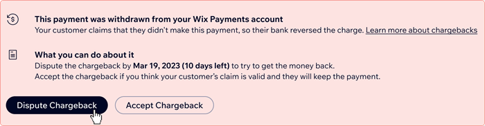 Tasto Contesta chargeback