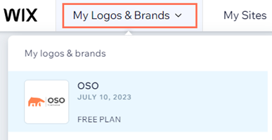 A screenshot of the My Logos & Brands drop-down.