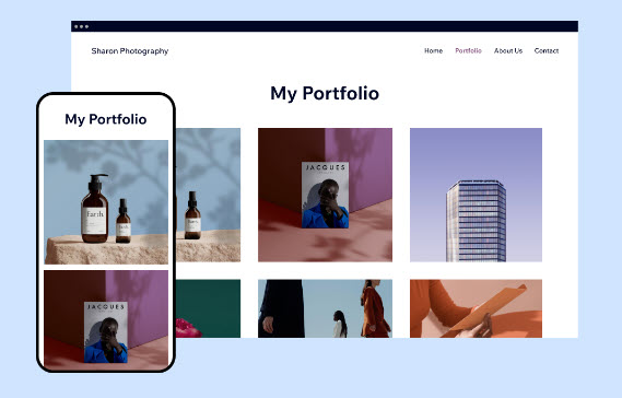 A screenshot of an example portfolio.