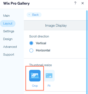 A screenshot highlighting the Crop option.