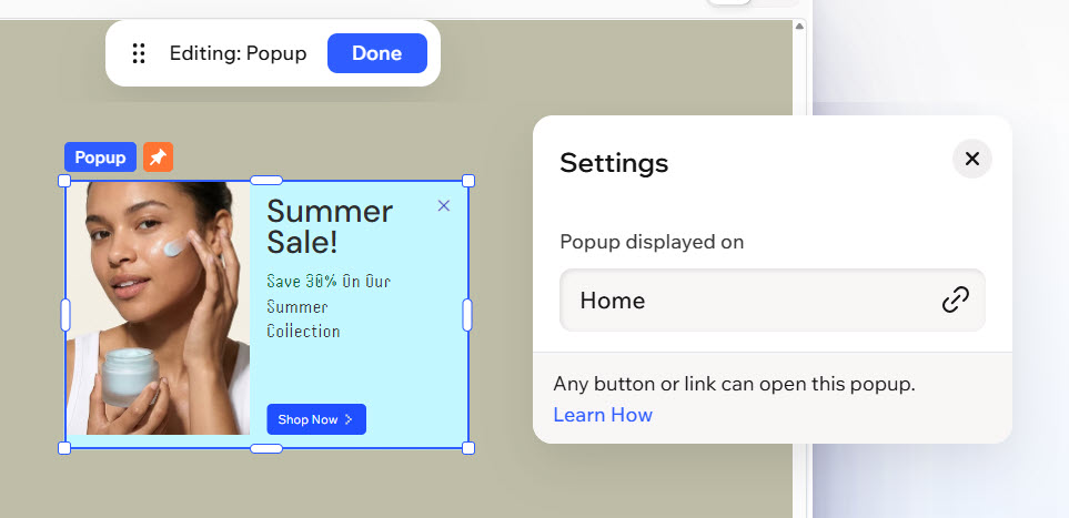 צילום מסך של חלונית ההגדרות.