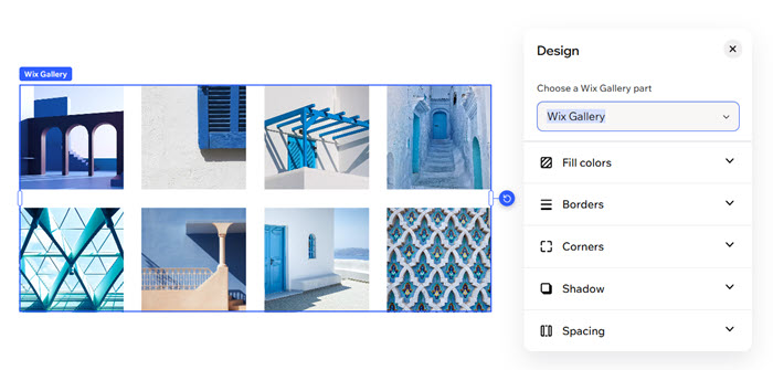 צילום מסך המציג את אפשרויות העיצוב.