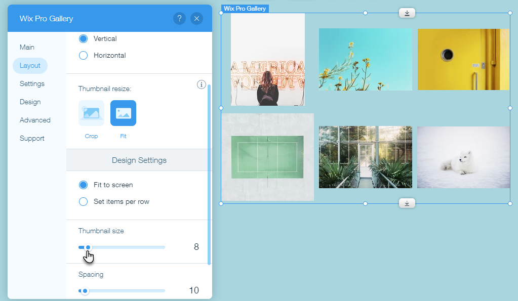 Wix Pro Gallery Customizing Your Gallery's Thumbnails Help Center