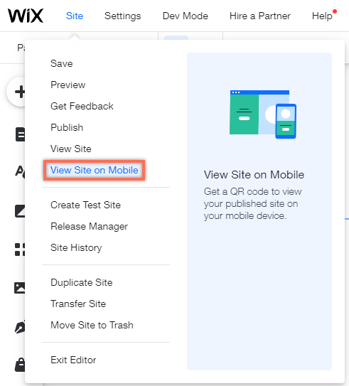 Wix Editor Viewing Your Mobile Site With A Qr Code Help Center Wix Com