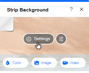 The panel for a strip background in the Wix Editor.