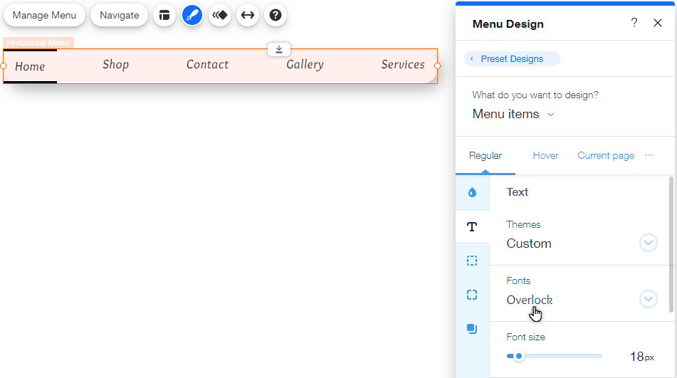 wix-editor-customizing-your-horizontal-menu-design-help-center-wix