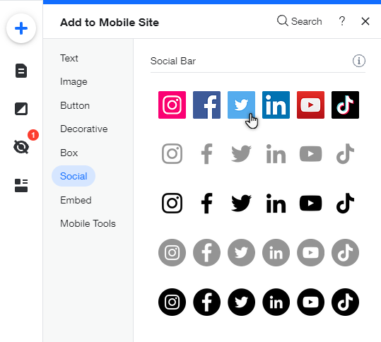 Smart Social Icons, Wix App Market