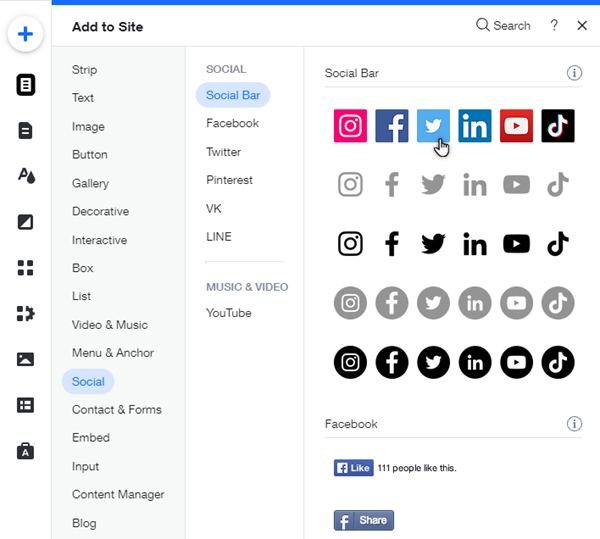 Smart Social Icons, Wix App Market