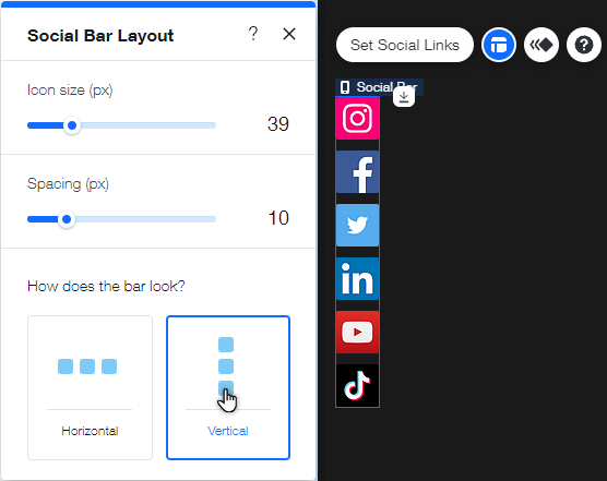 Smart Social Icons, Wix App Market