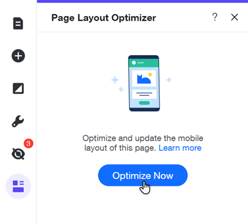 הכלי Page Layout Optimizer (שיפור הפריסה של העמוד) בעורך המובייל.