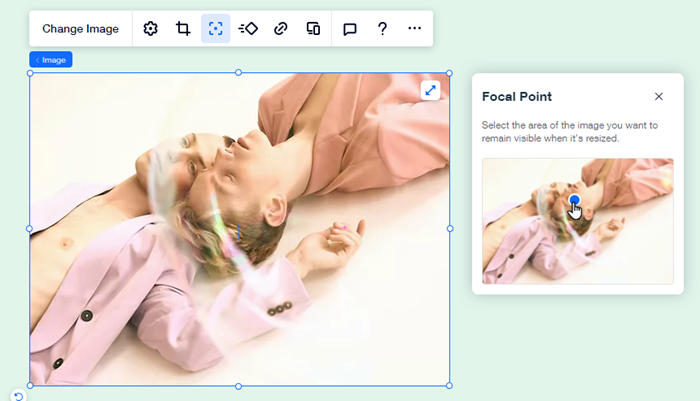 Escolhendo um ponto focal para uma imagem no Editor do Wix Studio
