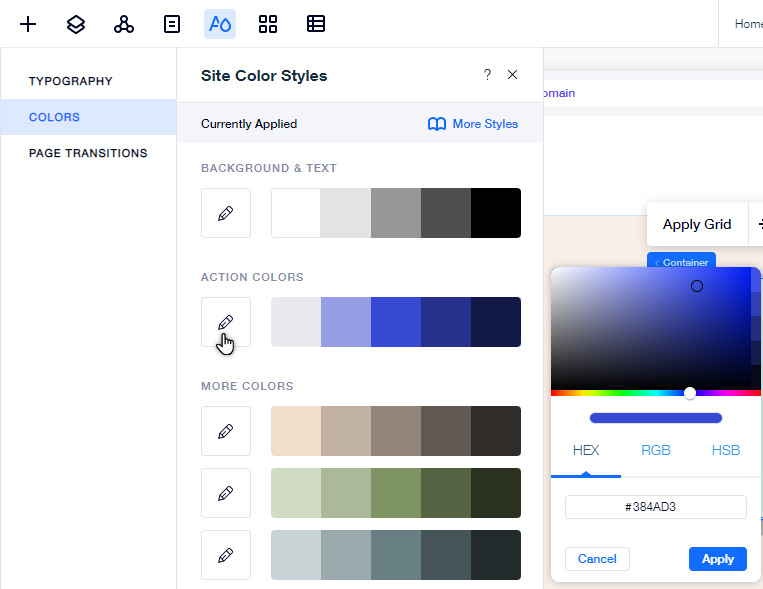 Change Your Site's Colors Using Styles –  Support