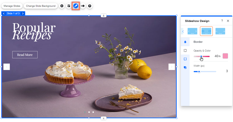 Wix Editor: Customizing the Design of Your Slideshow | Help Center 