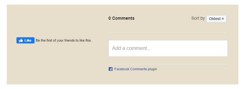 A section of a live Wix site showing the Facebook Like button and Comments box.