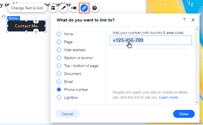 Wix Editor Adding A Link To An Element Help Center Wix