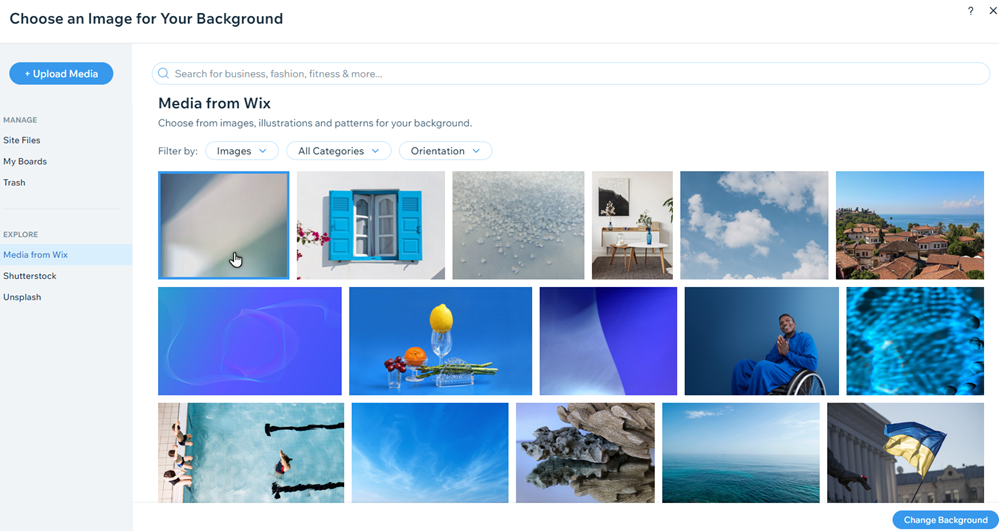 Wix Editor: Adding an Image to Your Page Background | Help Center 