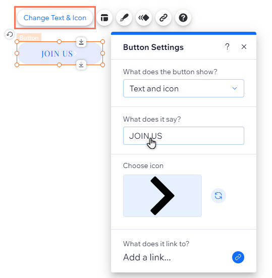 Wix Editor Adding and Setting Up a Text & Icon Button Help Center