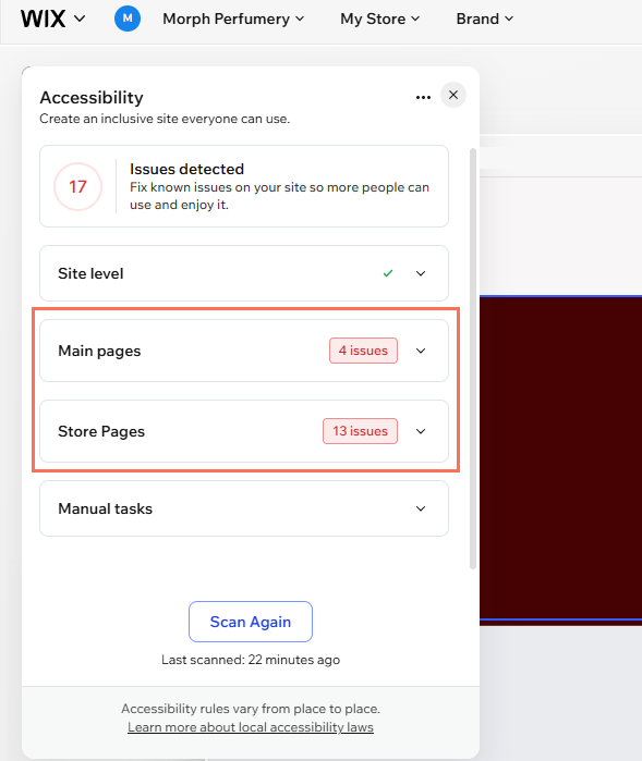 A cropped view of the wizard in the harmony editor, showing the pages dropdowns.