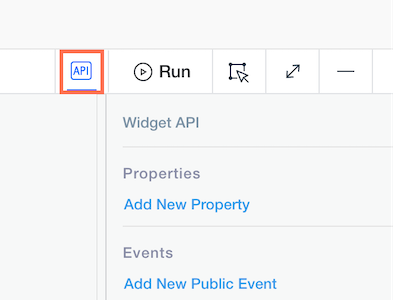 API publique de widget