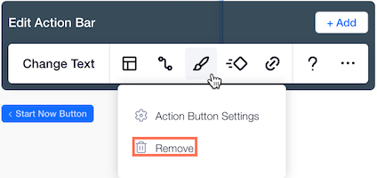 edit action bar remove button