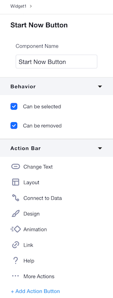 modify action bar in inspector