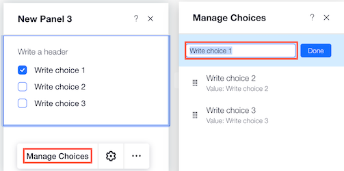 managing choices renaming a choice