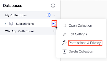 collections permissions and privacy