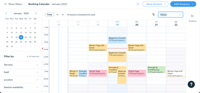 Wix Bookings Over De Wix Bookings agenda Wix Helpcentrum